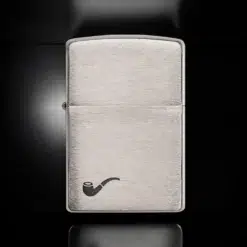 ZIPPO Pipe Lighter Brushed Chrome with specialized pipe insert