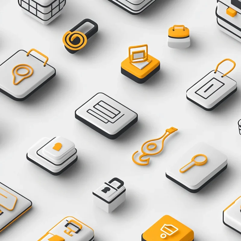 Amber Ash Order Services page banner with minimalistic shopping and order icons