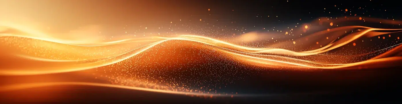 AmberAsh Legal Information banner with abstract amber waves