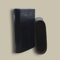 Black Leather Cigar Case CLC-62-BK Open View