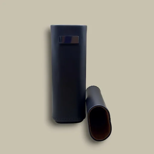 Black Leather Cigar Case CLC-05-BK Front View