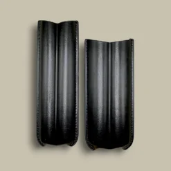 lack Leather Cigar Case CLC-10-BK Open View