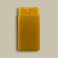 Yellow Leather Cigar Case CLC-10-YL Back View