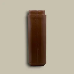 Brown Leather Cigar Case Rear View CLC-15-BR