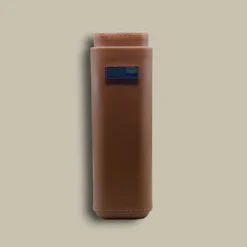 Brown Leather Cigar Case Front View CLC-15-BR