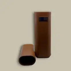 Brown Leather Cigar Case Open View CLC-15-BR