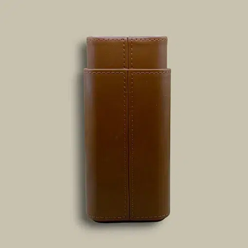 Brown Leather Cigar Case CLC-19-BR Back View
