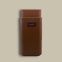 Brown Leather Cigar Case CLC-19-BR Front View