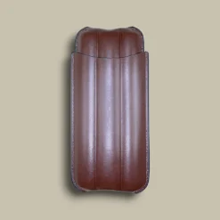 Brown Triple Cigar Case Front View CLC-38-BR