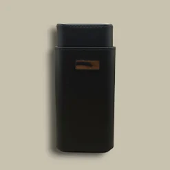 Black Leather Cigar Case CLC-42-BK Front View