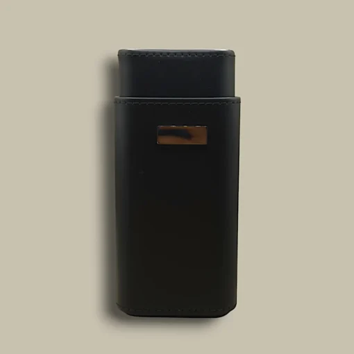 Black Leather Cigar Case CLC-42-BK Front View
