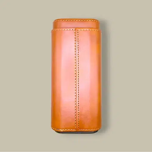 Brown Leather Cigar Case CLC-65-BR Back View
