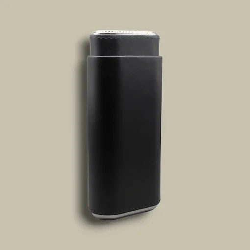 Black Leather Cigar Case CLC-69-BK Back View