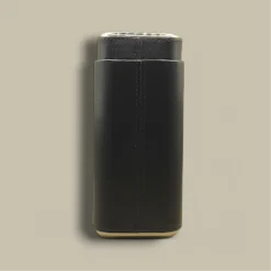 Black Leather Cigar Case CLC-69-BK Angled Side View