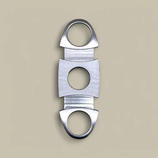 Stainless Steel Cigar Cutter Open View CLC-68-BK
