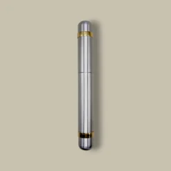 Elegant Silver and Gold Cigar Tube CTB-67-GD Front View