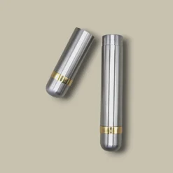 Elegant Silver and Gold Cigar Tube CTB-67-GD Open Display