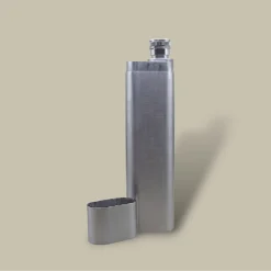 Elegant Stainless Cigar Tube Flask CTB-74-RD Open with Cap