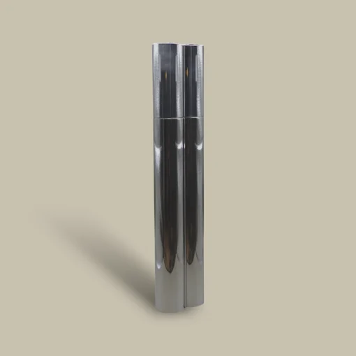 Executive Stainless Cigar Tube CTB-55-WT Angled Closed View