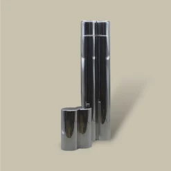 Executive Stainless Cigar Tube CTB-55-WT Open with Cap Removed