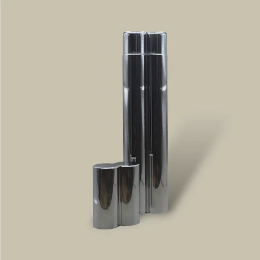 Executive Stainless Cigar Tube CTB-55-WT Open with Cap Removed