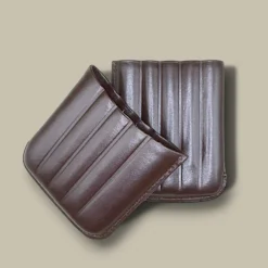 Brown Leather Cigar Pouch Open View CLC-80-BR