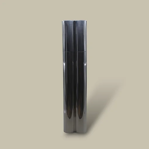 Long Stainless Cigar Tube with Flask CTB-86-SL Front View