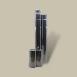 Long Stainless Cigar Tube with Flask CTB-86-SL Open Cap Display