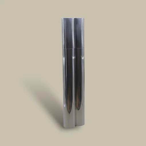 Long Stainless Cigar Tube with Flask CTB-86-SL Side View
