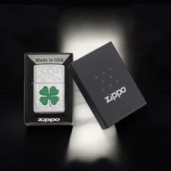 ZIPPO® 24699 Clover Chrome Lighter in Box