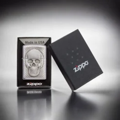 ZIPPO® 28818 Skull Metal Lighter in Box