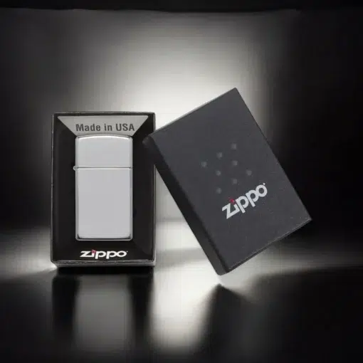 ZIPPO® Slim Brushed Chrome with Box 1600