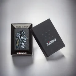 ZIPPO® Wolf Skull Design Lighter with Box 29863