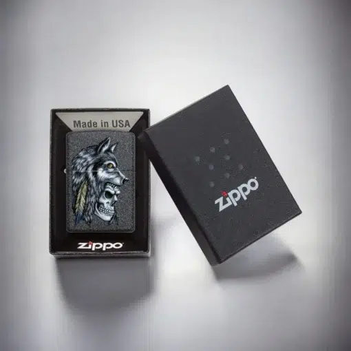 ZIPPO® Wolf Skull Design Lighter with Box 29863