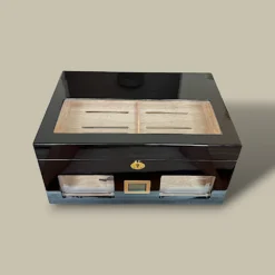 Black Cigar Humidor Top Glass and Divider HM-210L-BK