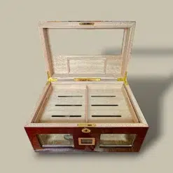 Open Cherry Lacquer Humidor Interior View HM-211L-CH
