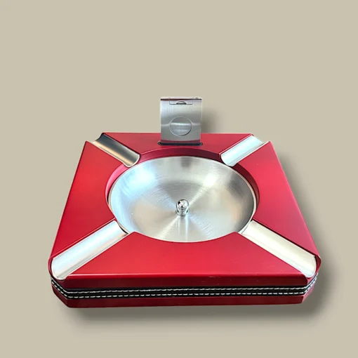 Cigar Ashtray Red Metal ASH-CG05RD – Angled View