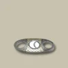 Cigar Cutter Double Blade Gold Checkered Steel DB-28G – Front View