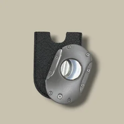 Silver Industrial Cigar Cutter DB-12S with Leather Pouch