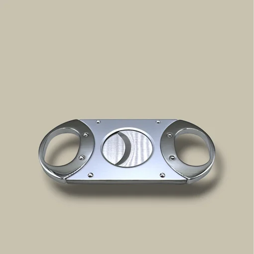 Cigar Cutter Silver Double Blade DB-16S – Front View
