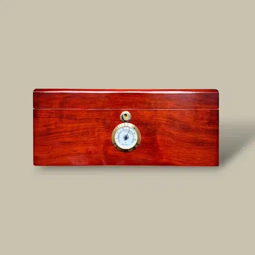 Cigar Humidor Glossy Cherry Wood Front HM-212L-BR