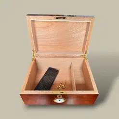Cigar Humidor Glossy Cherry Wood Open HM-212L-BR