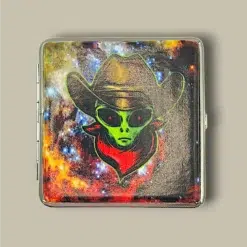 Cowboy Alien Cigarette Case CC-51 – Front View