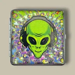 Green Alien Cigarette Case CC-50 – Front View