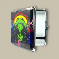 Rasta Smoking Alien Cigarette Case CC-55 – Front View