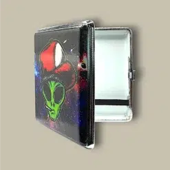 Smoking Alien Cigarette Case CC-53 – Open Angle View