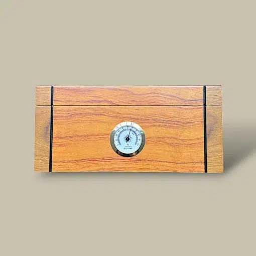 Glass Top Burl Humidor Front View HM-116A-BU