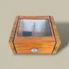 Glass Top Burl Humidor Front View HM-116A-BU