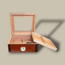 Glass Top Cigar Humidor Open Lid HM-116A-CH