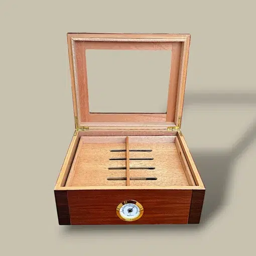 Glass Top Cigar Humidor Open Lid HM-116A-CH